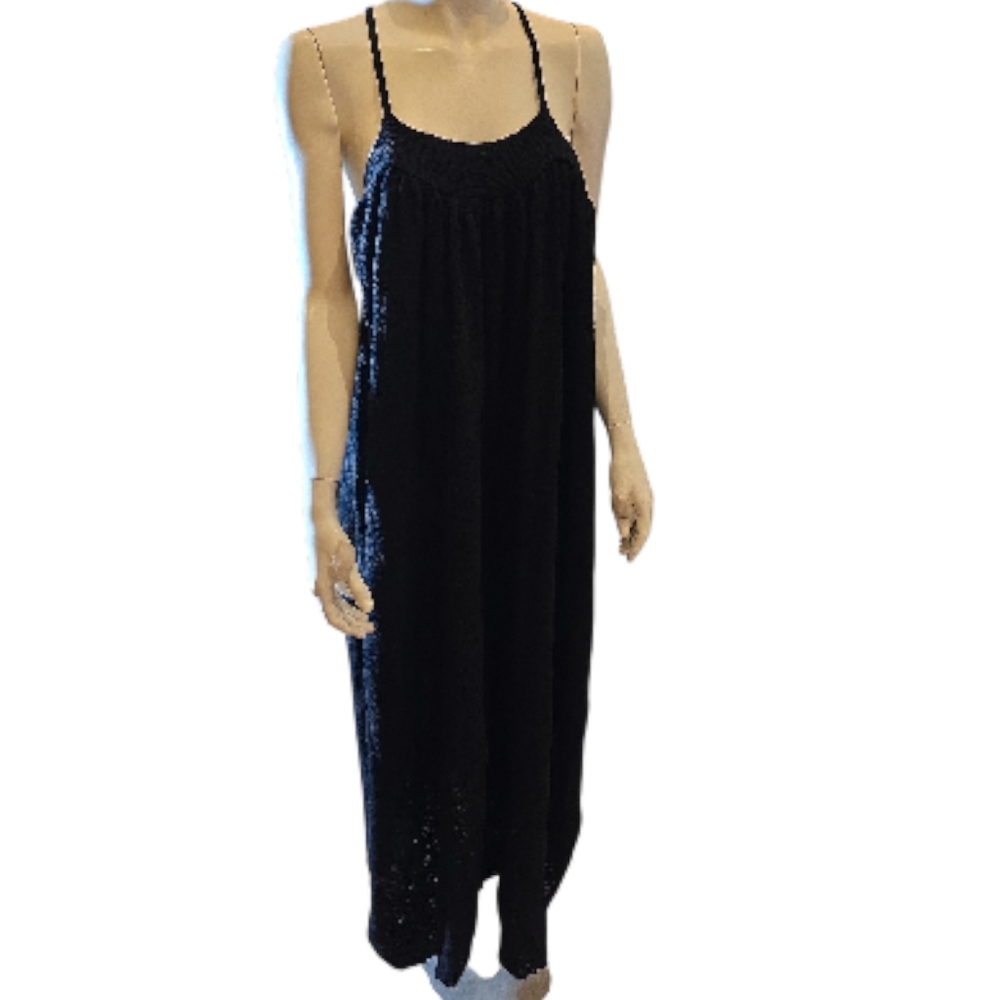 Free People Beach Black Midi Dress